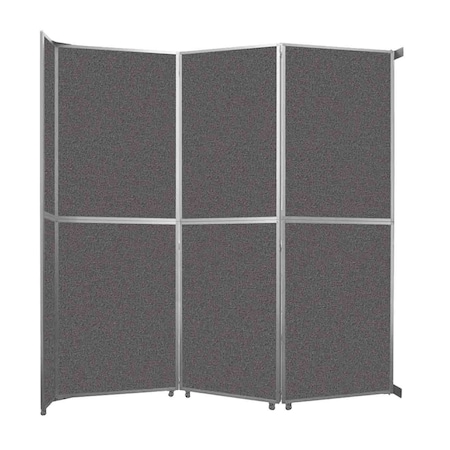 Versare Operable Wall Folding Room Divider 11'9" x 12'3" Charcoal Gray Fabric 1070307-2